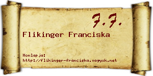 Flikinger Franciska névjegykártya